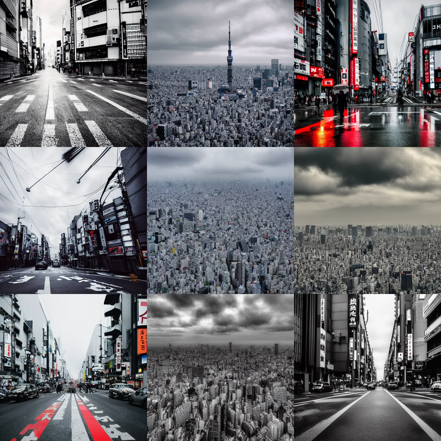 Prompt: tokyo on a cloudy day, 8k award-winning photograph, cinematic, natural dull colors