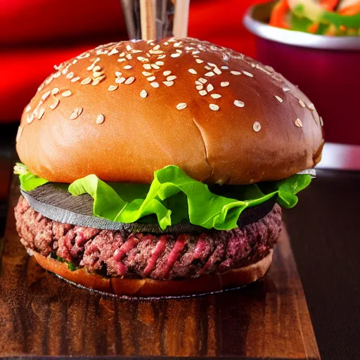 Image similar to photograph of delicious vegan burger