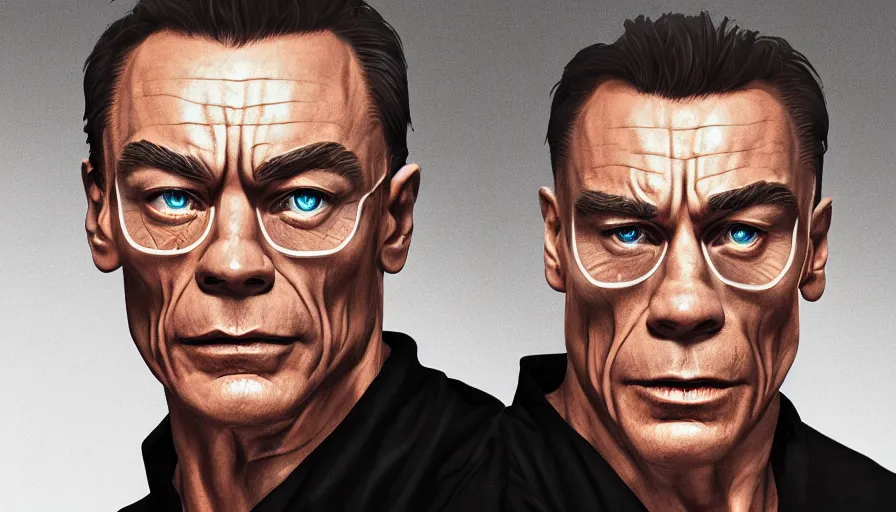 Image similar to Jean-Claude Van Damme is Voldemort, hyperdetailed, artstation, cgsociety, 8k