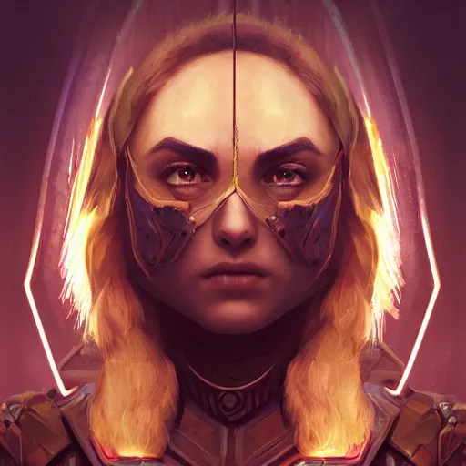 Image similar to symmetrical portrait, AnnaSophia Robb as a D&D paladin, dramatic lighting, cinematic, establishing shot, high detail, photo realistic, cinematic lighting, post processed, 8k, concept art, artstation, matte painting, in the style of eddie mendoza, raphael lacoste, alex ross