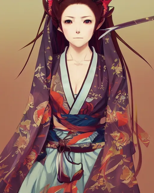 Image similar to an anime portrait of ssunbiki as a beautiful woman wearing a kimono from skyrim, by stanley artgerm lau, wlop, rossdraws, james jean, andrei riabovitchev, marc simonetti, and sakimichan, trending on artstation