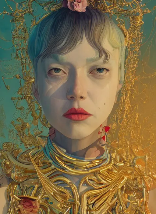 Image similar to gold :: by Martine Johanna and Simon Stålenhag and Chie Yoshii and wlop and Guillermo del toro :: ornate, dynamic, particulate, rich colors, elegant, centered, artstation, smooth, sharp focus, octane render, 3d