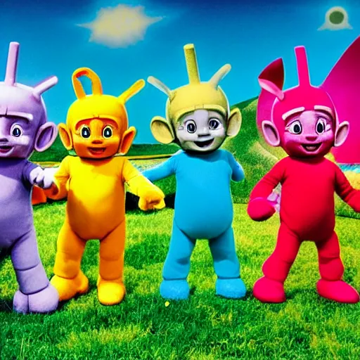 Image similar to The Teletubbies as Power Rangers