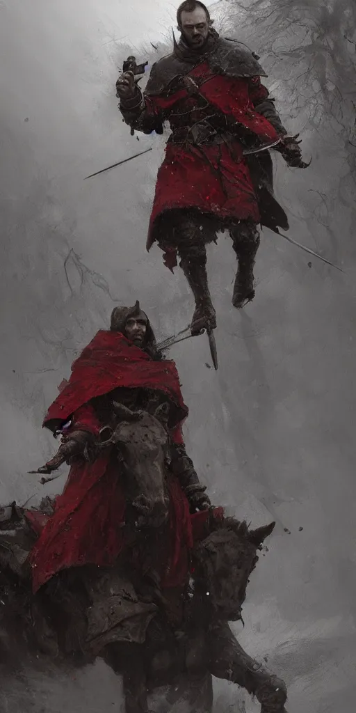 Image similar to stannis baratheon, artstation, jakub rozalski, high detail, dramatic lighting