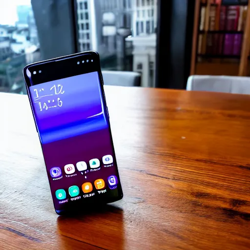 Image similar to a samsung galaxy s 2 1 ultra lying on a white table, cinematic, 4 k, spotlight, studio lighting, ray tracing global illumination, shiny, ray tracing reflections, insanely detailed and intricate, hypermaximalist, elegant, ornate, hyper realistic, super detailed