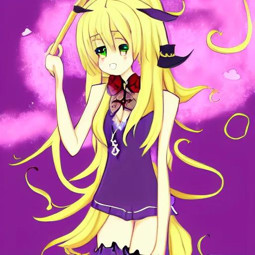 Image similar to Flirty anime witch casting magic, Deviantart