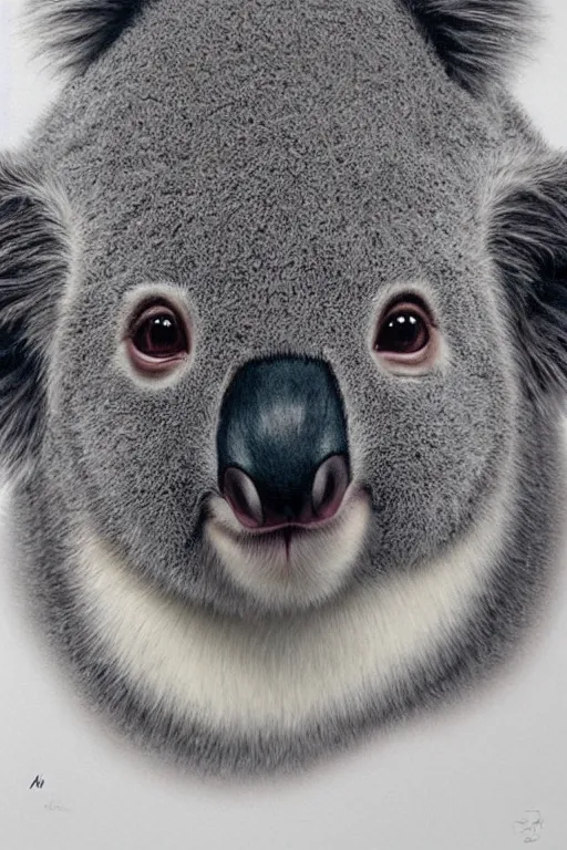 Prompt: Portrait of a koala by Artgerm and WLOP