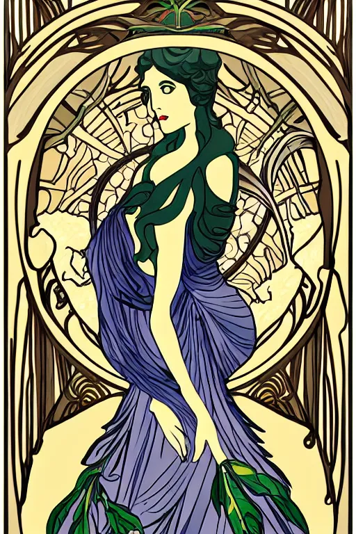 Image similar to Gaia in the style of Art Nouveau and Art Deco