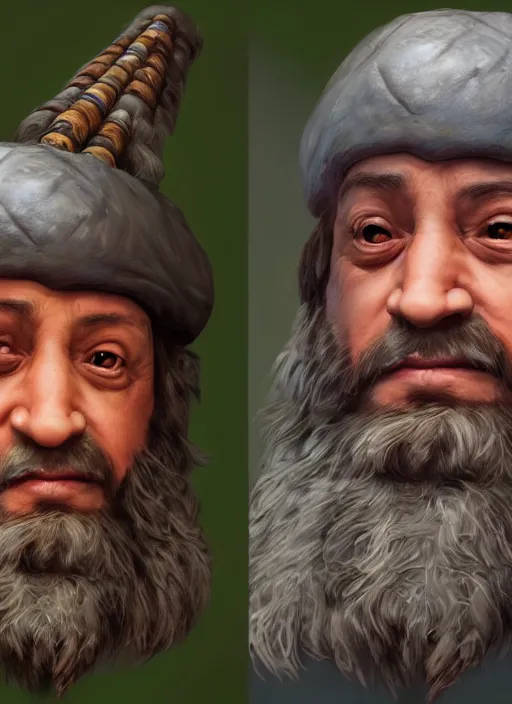 Image similar to A fantasy comic book style portrait painting of rob schneider as a dwarf druid, unreal 5, DAZ, hyperrealistic, octane render, RPG portrait, dynamic lighting