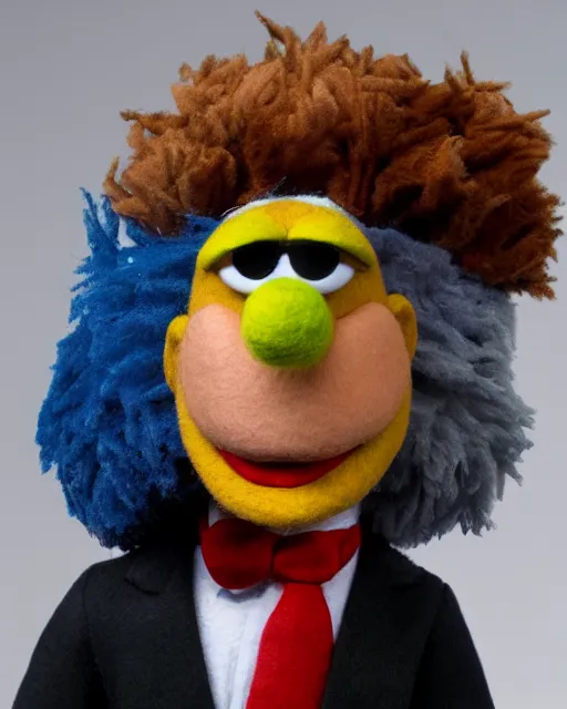 Image similar to adin ross as a muppet. highly detailed felt. hyper real photo. 4 k.