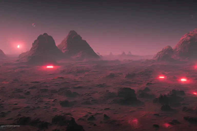 Image similar to beautiful sci fi planet from the horizon, concept art trending on artstation, volumetric lighting, 8k