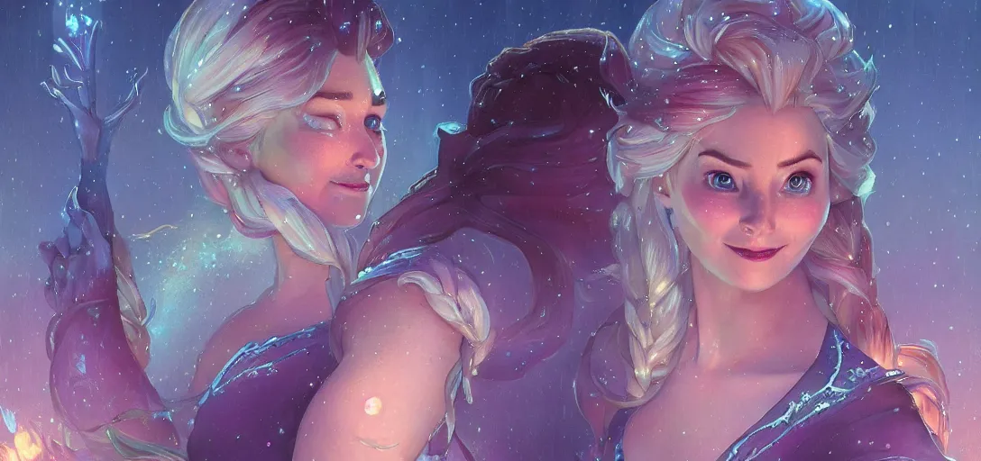 Prompt: elon musk as elsa in frozen by Stanley Artgerm Lau, greg rutkowski, thomas kindkade, alphonse mucha, loish, norman Rockwel