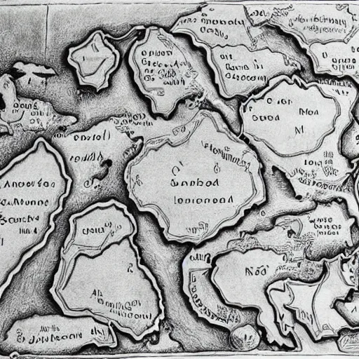 Image similar to detail geographical map of hell and heaven. very detailed. hand drawn.