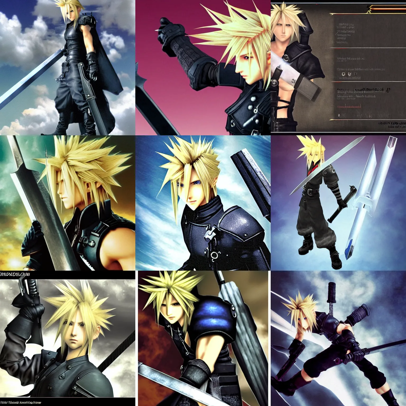 Prompt: cloud strife, final fantasy 7, ultima weapon