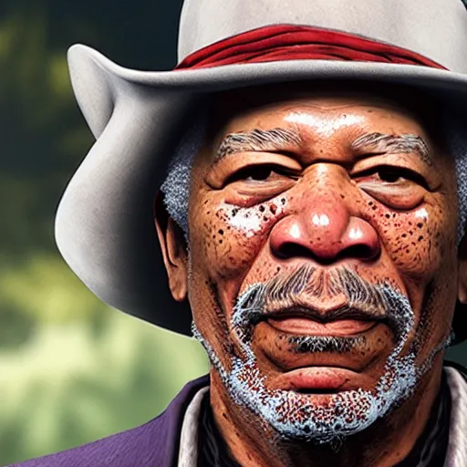 Image similar to Morgan Freeman in red dead redemption 2 4k detail