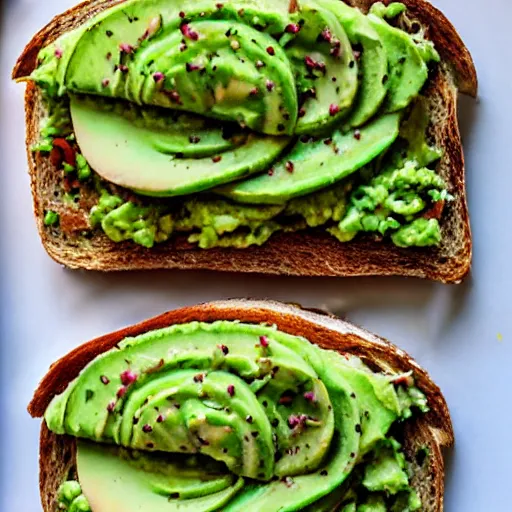 Image similar to highly detailed avocado toast