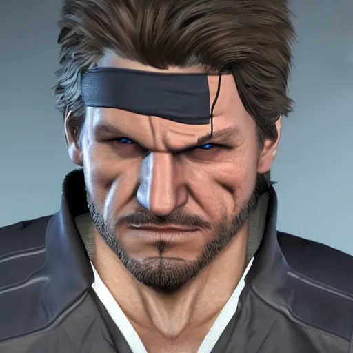 Image similar to An ultra realistic portrait of Solid Snake in Maracaibo, 4k, Ultra realistic, Highly detailed,