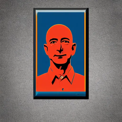 Image similar to jeff bezos, communist propaganda poster style, digital art, 8K HD