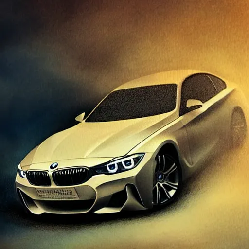 Image similar to bmw by elena vizerskaya and ivan aivazovsky, perfectly detailed, artstation, sharp focus, highly detailed, studio photography, impresion de giclee arte abstracto, award winning