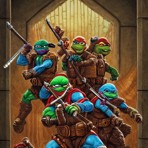 portrait of jim henson ninja turtles movie across the, Stable Diffusion