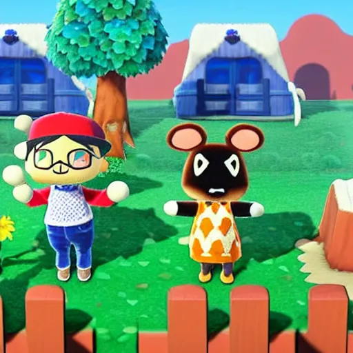 Image similar to animal crossing crip gang