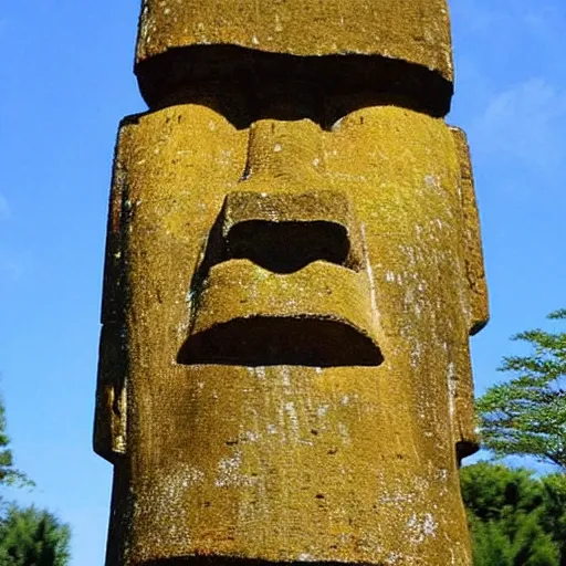 Prompt: easter island head anime girl moai