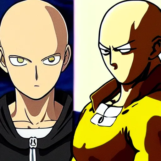 Image similar to saitama one punch man vs monalisa