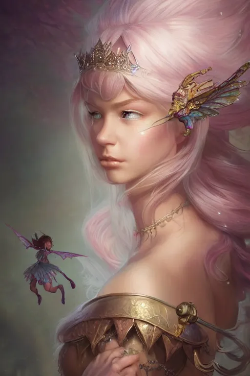 Image similar to fairy princess, highly detailed, d & d, fantasy, highly detailed, digital painting, trending on artstation, concept art, sharp focus, illustration, art by artgerm and greg rutkowski and fuji choko and viktoria gavrilenko and hoang lap