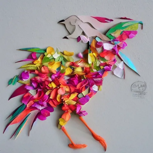 Image similar to bird made out of flower petals