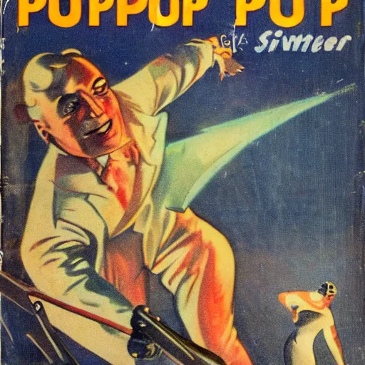 Prompt: 1930s pulp scifi magazine illustration