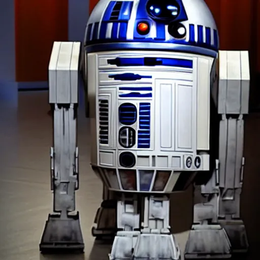 Prompt: r 2 d 2 hosting the muppet show