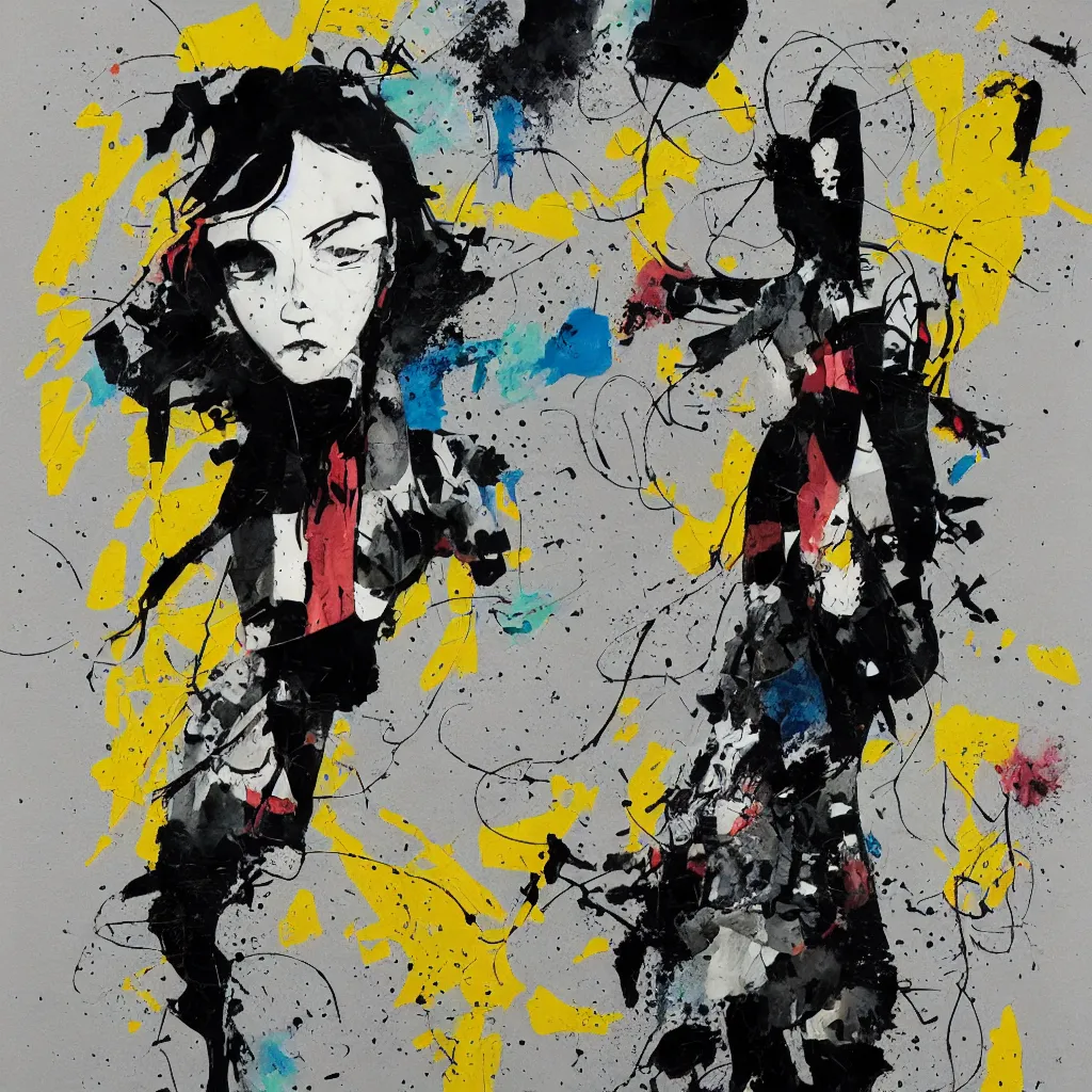 Image similar to girl figure, abstract, jet set radio artwork, ryuta ueda artwork, cryptic, rips, spots, asymmetry, stipple, lines, splotch, color tearing, pitch bending, stripes, dark, ominous, eerie, hearts, minimal, points, technical, old painting, natsumi mukai artwrok, folds