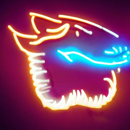 Prompt: big dark dragon, super sharp teeth, glowing neon skin, gigantic size