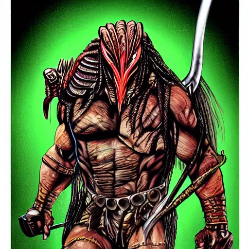 Image similar to a detailed illustration of of predator by chris warner