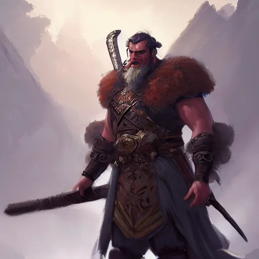 Image similar to portrait of a friendly charming formal barbarian giant noble!, imperial royal elegant clothing, elegant, rule of thirds, highly detailed, artstation, concept art, matte, sharp focus, art by greg rutkowski, cover by artgerm