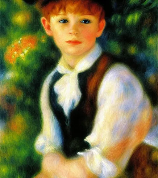 Image similar to oil painting portrait of peter pan by renoir