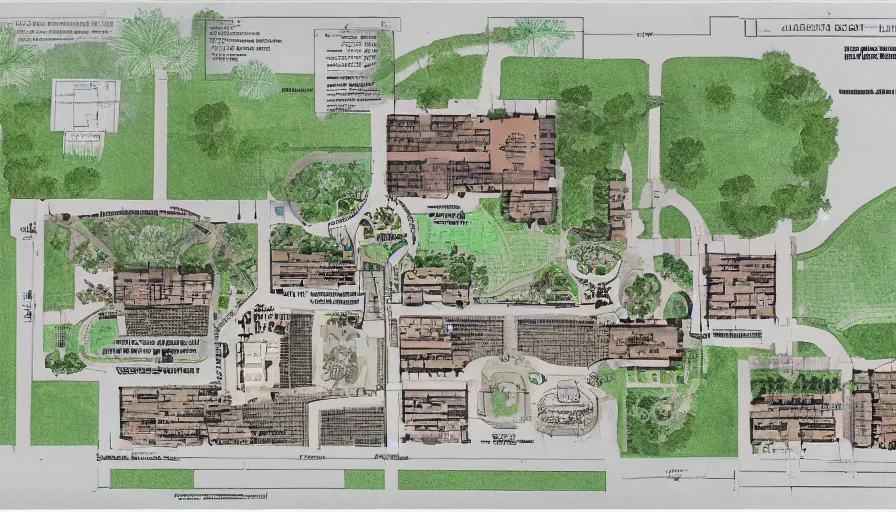Prompt: architectural plans for future zoo, blueprint and diagram, building plans