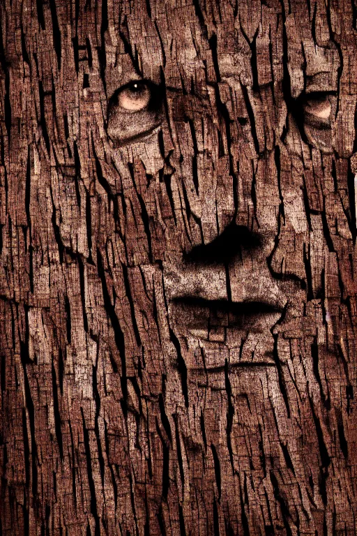 Image similar to 📷 markiplier's tree bark skin, made of tree bark, head portrait, dynamic lighting, 4 k