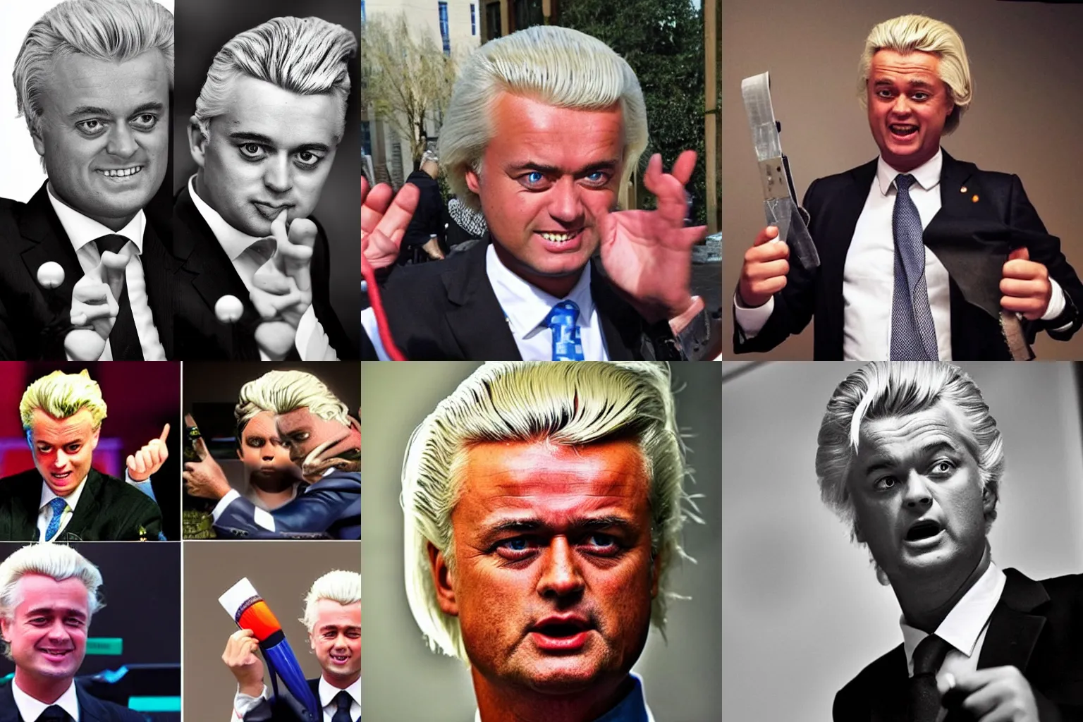 Prompt: Geert Wilders as a wacky wobbler