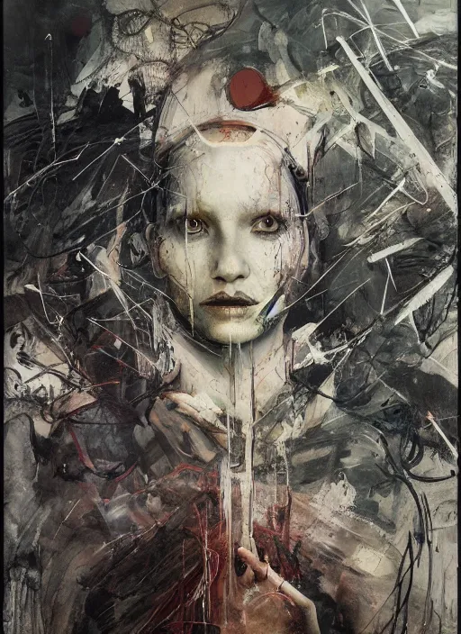 Prompt: transparent acrylic brush strokes, abstract, fine art pencil lines, chaos on canvas, award winning painting, black smoke, by chiara bautista and beksinski and norman rockwell and greg rutkowski, tom bagshaw weta studio, and lucasfilm