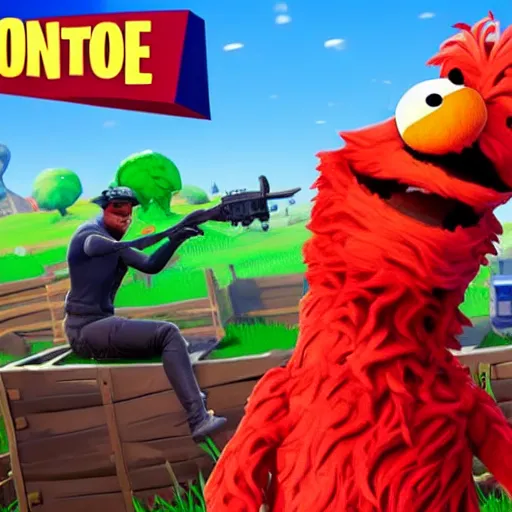 Image similar to elmo in fortnite