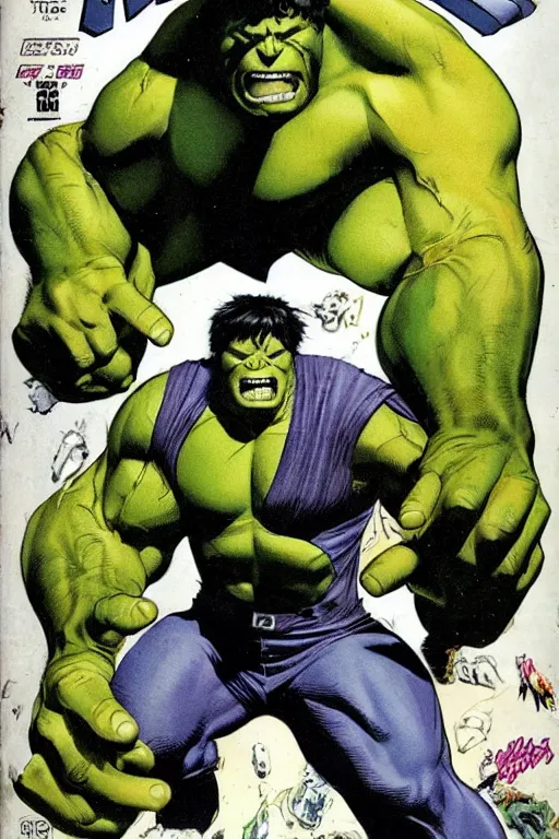 Image similar to incredible hulk comic book front cover,