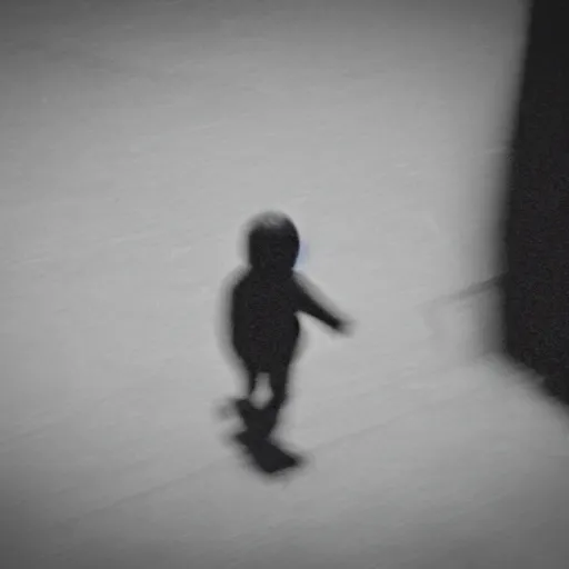 Image similar to Unknown Terrifying Creature staring into a Security Camera, Blurry, Film Grain, Dark, Horror, Realistic