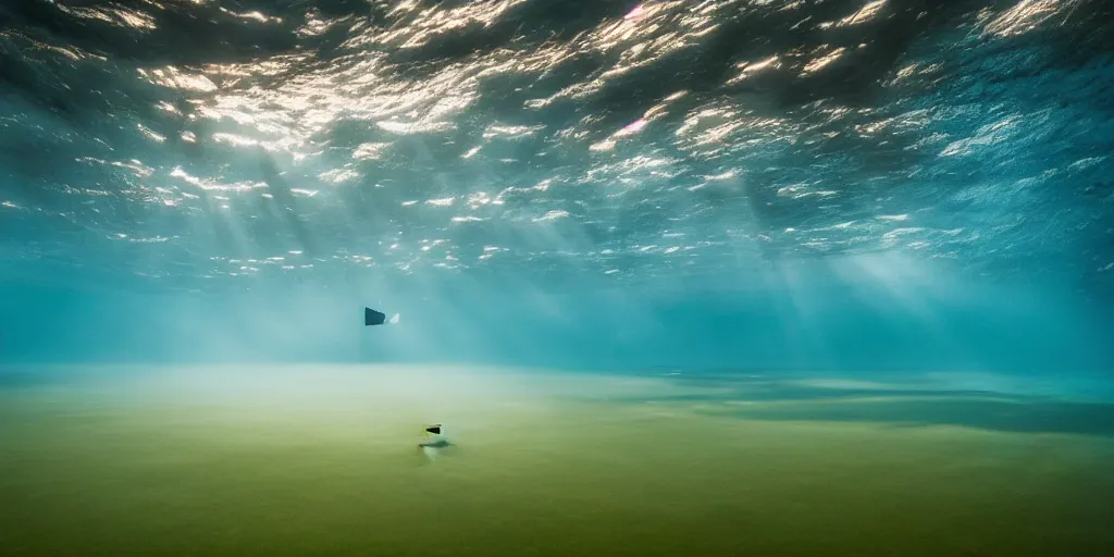 Image similar to a great photograph of the most amazing golf hole in the world, perfect light, under water, coral reef, ambient light, 5 0 mm, golf digest, top 1 0 0, fog