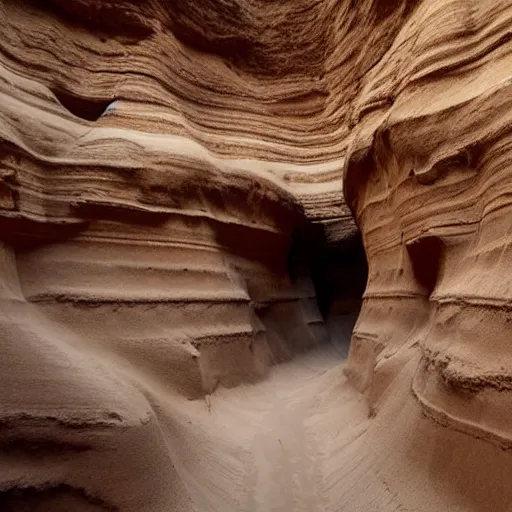 Prompt: a large, victorian mansion covered in sand in a humongous canyon. surreal, dream like