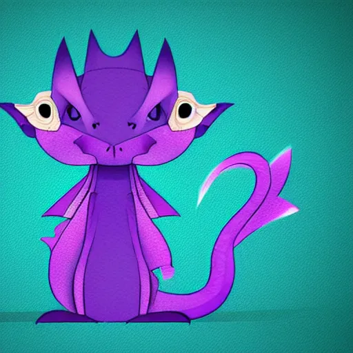 Prompt: very cute purple dragon, 2d minimalism,simple figures, cubism,digital art