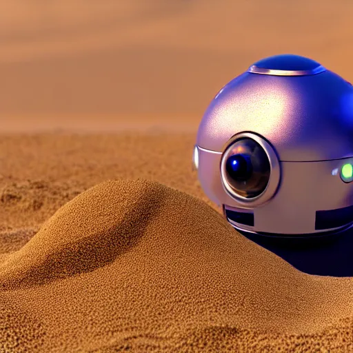 Prompt: a cute little robot is made of sand. super realistic 8 k render of a elegant, cinematic composition