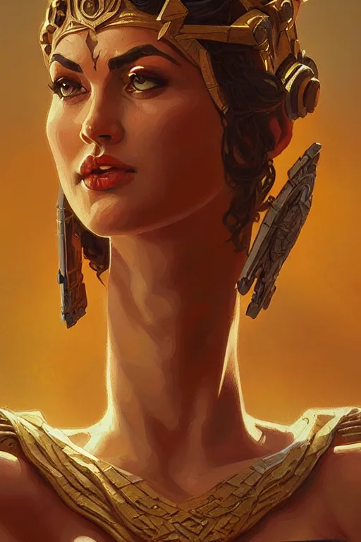 Image similar to pixel art of The Greek godess Hera looking angry, rusty armor, portrait, digital painting, artstation, concept art, smooth, sharp focus, beautiful face, symmetric face, cinematic, videogame cover art, by Artgerm and Greg Rutkowski and Alphonse Mucha