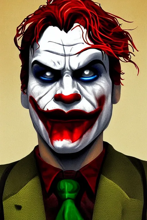 Image similar to joaquin phoenix joker issues 1, sadness, flame, red flower, copyright by dc comic, book cover, justify content center, delete duplicate content!, violet polsangi pop art, gta chinatown wars art style, bioshock infinite art style, incrinate, realistic anatomy, hyperrealistic, 2 color, white frame, content balance proportion