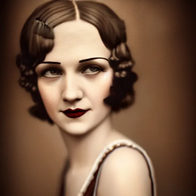 Prompt: a portrait photo of a 1 9 2 0 s confident young woman with a slight smile in a flapper dress, atmospheric lighting, painted, sepia, intricate, ultra detailed by leesha hannigan, thierry doizon, kai carpenter, well composed, best on artstation, cgsociety, epic, stunning, gorgeous, intricate detail, wow, masterpiece